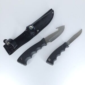 VTG Western USA R2-R18 Buckmaster Fixed Blade Knife Set w/ Sheath PiggyBack